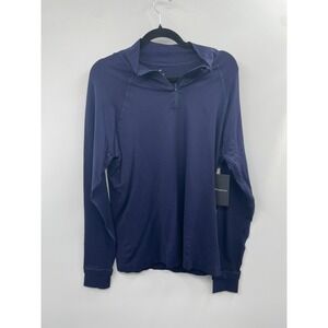 NWT Fabletics Performance Quarter-Zip Top Men's Medium Navy Blue Long-Sleeve